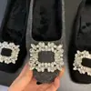 Zapatos de trabajo elegantes de estilo coreano con hebilla cuadrada de pedrería, para mujer, con plataforma interior, forro polar, punta poco profunda, para otoño e invierno