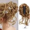 Pinza para el Pelo de Moño de Capullo de Flor, Goma para el Pelo Larga, Peluca de Seda de Alta Temperatura Multicolor, Al por Mayor Estilo Celebridad de Pelo Corto, Esponjoso