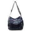Bolsa de Lona Jeans Estilo Preguiçoso Bolsa de Ombro Feminina Estilo Coreano Retrô Faculdade Casual Bolsa de Compras Grande Capacidade Mochila para Aula
