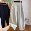 Calça pantalona de novo estilo 2026, plus size, projetada para mulheres com silhueta tipo pera, cintura alta, caimento solto, casual e com barra curva.