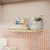 Estante de almacenamiento de pared para dormitorio, organizador de mesita de noche de pared sin taladro para estudiantes, solución de almacenamiento de pared para literas superiores