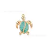 Colgante de Tortuga Colorida de Acero Inoxidable Europeo y Americano Transfronterizo Estilo Hawaiano Goteo de Aceite Vida Marina Accesorios de Joyería DIY
