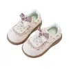 Zapatos de Caminar Lindos con Lazo para Niña Pequeña, Nuevo Estilo de Otoño, Suela Suave, Antideslizantes, Zapatos para Niños, Velcro, Transpirables, Zapatos Deportivos para Niños