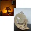 Ornamentos de Projeção de Madeira Artesanais DIY Halloween Mais Vendidos Transfronteiriços, Castiçais de Luz e Sombra, Decorações Personalizadas de Atmosfera para o Festival dos Fantasmas