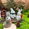 Decoração de Natal de Novo Produto Transfronteiriça: Enfeite Pendente Coelho de Palha, Arranjo de Jardim, Adereço de Fotografia, Pequeno Animal