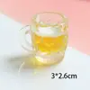 Resina Comida Artificial Juguete Taza de Cerveza de Barril Llavero de Pegamento de Crema DIY Cadena para Teléfono Móvil Colgante Adornos para Coche Accesorios de Joyería