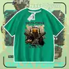 Camiseta Delta Force Weilong Rosa Vermelho Comedor de Ouro Lobo Mercadoria para Meninos, Manga Curta Estudante Caimento Solto Tendência