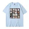 Nova camiseta feminina com estampa de cachorro e gato, manga curta de verão, solta, estilo hip hop, Street T-shirt feminina, tops Harajuku