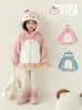 Chaqueta de Peluche con Capucha de Pingüino Nueva de Invierno 2025 para Niñas Wulibu Yiyu con Forro Polar Extra, Engrosada, Cortavientos y Cálida