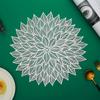 Individual de mesa con aislamiento de PVC para el hogar, anti-escaldaduras, tapete para mesa, tapete para tazón, tapete para plato, tapete antideslizante, tapete decorativo hueco de flor Chiba