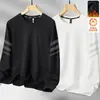 Nueva Camiseta de Manga Larga con Cuello Redondo Otoño/Invierno 2025, Sudadera Gruesa Versátil de Moda con Forro Polar, Camiseta Básica de Moda para Hombre