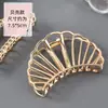 Elegante pérola hairpin mulheres de volta da cabeça cyber celebridade grande cabelo arranhar tubarão clipe leopardo arranhar metal hairpin headwear