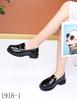 Mocassins Pretos Femininos 2025 Novos Sapatos de Verão para o Trabalho Estilo Britânico Retro Couro Fosco Sapatos Pequenos