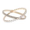 Pulsera de diamantes de imitación cruzados de varias filas europea y americana, joyería coreana, la más vendida, joyería de circonita, fabricantes de Yiwu, joyería al por mayor para mujeres