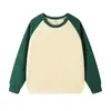 Sudadera de punto con cuello redondo de color contrastante, simple y a la moda, chaqueta fina ajustada para el uso diario en el trayecto al trabajo