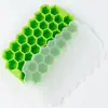 Forma de gelo de silicone em favo de mel com 37 células e tampa, resistente a baixas temperaturas, fácil de desenformar, silicone de grau alimentício, adequada para exportação