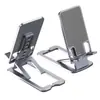 Soporte plegable de metal ultraplano y portátil para teléfono, adecuado para uso en escritorio y como soporte para teléfono móvil para llevar.