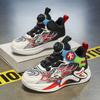 Sapatos Infantis Pato Amarelinho Escola Primária Botão Rotativo Sapatos de Treino 2025 Novos Sapatos de Basquete Infantis Médios e Grandes Meninos