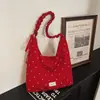 Bolso de hombro con estampado floral para salir, bolso negro de gran capacidad estilo coreano para llevar debajo del brazo, nuevo bolso de hombro/axila para el trabajo de primavera/verano, práctico