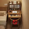 Escritorio de Computadora para Apartamento Pequeño Hogareño de Madera Maciza de 60 cm con Estantería Integrada Escritorio de Estudio para Estudiantes Escritorio de Noche para Dormitorio
