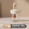 Compartimento para Cuchara Separado Retráctil Tarro de Condimentos Sellado Caja de Condimentos a Prueba de Humedad Cocina Hogar Tarro de Sal Almacenamiento Botella de Vidrio para Condimentos Tarro