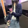 Cárdigan de punto a rayas estilo Chanel para mujer, nueva camiseta básica de manga larga para otoño e invierno, top súper elegante con rayas azules
