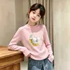 Camiseta Interior de Forro Polar para Niñas Manga Larga 2026 Otoño/Invierno Nuevo Estilo Ropa Interior para Niños Medianos y Mayores Camiseta Cálida de Cuello Redondo