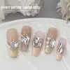 Joias para unhas atacado Broca transparente branca em formato de ponta com fundo transparente Super Flash broca de machadinha de coração torto broca quadrada gorda borboleta acessórios para unhas