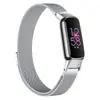 Adecuado para correa de reloj inteligente Fitbit Luxe Correa de acero inoxidable magnética Milanesa de tres esferas pulsera de metal para reloj