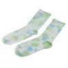 Kuluo Jin Estilo Ins Moda Trendy Calcetines de Algodón Puro Coloridos Tie-Dye Color Arcoíris Leggings de Tiburón Calcetines Casuales