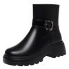 Botines de Suela Gruesa para Otoño e Invierno para Personas de Mediana Edad y Mayores, Versátiles Botines de Tacón Grueso Plus Piel de Ante, Botines, Zapatos de Invierno