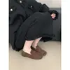 OK Zapatos de Mujer Laibao Punta Cuadrada Retro Suela Suave Estampado de Leopardo Zapatos Pequeños de Cuero Novedad Otoño e Invierno para Mujer Slip-on Feos Lindos Zapatos de una Sola Capa Lefu