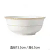 Tazón de Porcelana de Hueso de Gama Alta, Tazón de Cerámica, Tazón Alto Doméstico Antiescaldado, Juego de Tazones para Comer, Tazón para Fideos, Plato para Arroz, Alto Valor Estético