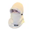 Gorro Quente Cachecol Chapéu Integrado Chapéu Masculino de Inverno Espessado Ski Montaria Veículo Elétrico Máscara Capuz à Prova de Vento para Mulheres