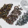 Cuentas de Cristal de Fresa Gota de Agua Agujero Horizontal Color Natural Vidrio Iridiscente Facetado Cuentas Sueltas Pulsera Hecha a Mano DIY Accesorios para Cadena de Teléfono