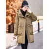 Moda de Invierno Chic Chaqueta de Algodón de Longitud Media para Mujer 2026 Nuevo Estilo Versión Coreana Petite Engrosada Cálida Chaqueta Acolchada de Algodón Ropa de Abrigo