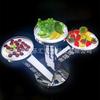 Suporte Luminoso para Prato de Frutas para Bares e Ktvs, Suporte para Prato de Frutas e Sobremesas em Aço Inoxidável, Suporte Redondo para Prato de Frutas, Design Simples