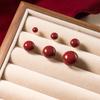 Pendientes Nalan S925 de plata esterlina con un exquisito diseño de nicho dulce y moderno, elegantes y sencillos, de frijol rojo M04979