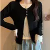6 Lana Lavada Nuevo Diseño Otoño para Mujer Estilo Suave Suéter de Punto de Manga Larga con Falso Dos Piezas y Puntadas Color Block