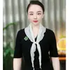 Bufanda triangular de protección para el cuello de verano, versátil, ligera, transpirable, de secado rápido, protector solar para mujer, chal bufanda larga de seda con perlas multifuncional