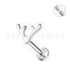Pendientes de Titanio F136 Árbol de Navidad Astas Labio Uña Hueso de la Oreja Uña G23 Aleación de Titanio Joyería para Perforaciones Pendientes de Copo de Nieve Transfronterizo