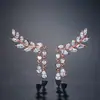 Pendientes de Plata de Ley S925 con Aguja, Nuevos Pendientes de Borla Larga con Forma de Hoja, Tendencia Veraniega Coreana, Personalizados, Super Brillantes con Circonita Incrustada