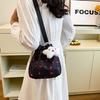 Nova bolsa pequena estilo coreano bolsa fofa bolsa transversal cereja bolsa com cordão bolsa com cordão bolsa balde portátil de verão