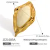 Pendientes de Acero de Titanio Transfronterizos Yuhui, Estilo Retro, Forma Geométrica Irregular, Resina Chapada en Oro Real, Pendientes de Acero Inoxidable Impermeables