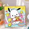 Pintura de Diamantes para Niños Kuromi Hecho a Mano DIY Pintura de Pegatinas de Diamantes Sanrio Pintura de Diamantes con Diamantes Completos 5D Tamaño Pequeño
