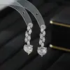 Novo Modelo 2025 Agulha de Prata S925 Estilo Coreano Design de Moda Brincos de Zircônia para Mulheres, Brincos de Coração Estilo Elegante para o Dia a Dia