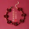 Pulsera de Rosa Estilo Chino Cinabrio Pulsera de Flores Todo el Camino Joyería Regalo para Mejor Amiga Mismo Estilo Douyin Una Pieza Dropshipping