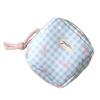Bolsa Quadrada Girly Heart para Armazenamento de Cosméticos Estilo Coreano Pequena Xadrez Bolsa para Absorvente Íntimo Estudante Pequena Bolsa para Cabo de Dados de Fone de Ouvido