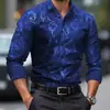 Nueva camisa de manga larga para hombre europea y americana transfronteriza, camisa de manga larga estampada de estilo europeo y americano nuevo, business casual para hombre
