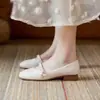 Nuevos Zapatos Mary Jane Estilo Francés, Zapatos de Mujer de Cuero Suave, Moda Primavera 2026, Puntera Cuadrada, Suela Suave, Elegantes, de Boca Baja, Zapatos de Salón Individuales